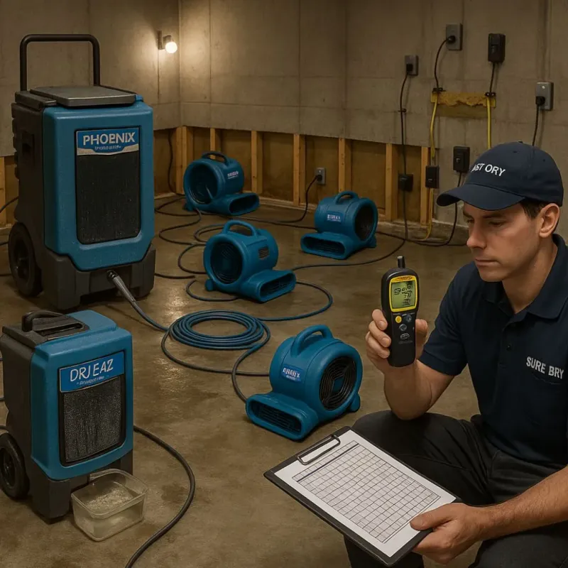 Structural Drying and Dehumidification process in Lancaster, MA
